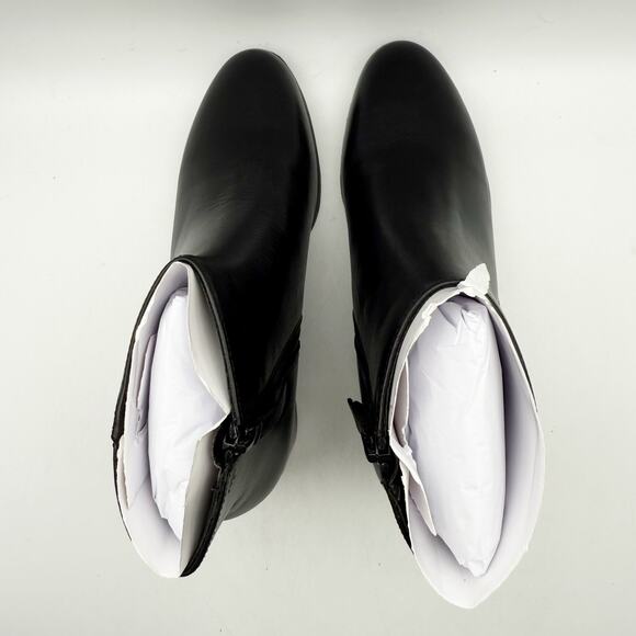 Naturalizer Womens Bay Bootie US 9 Wide EU 40 Black Leather Waterproof NWOB - Picture 11 of 13